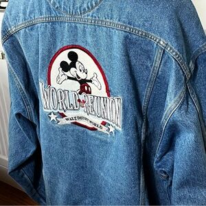 VTG Disney World Reunion Denim Jean Jacket XL 90’s Bold Graphic Edgy Outerwear